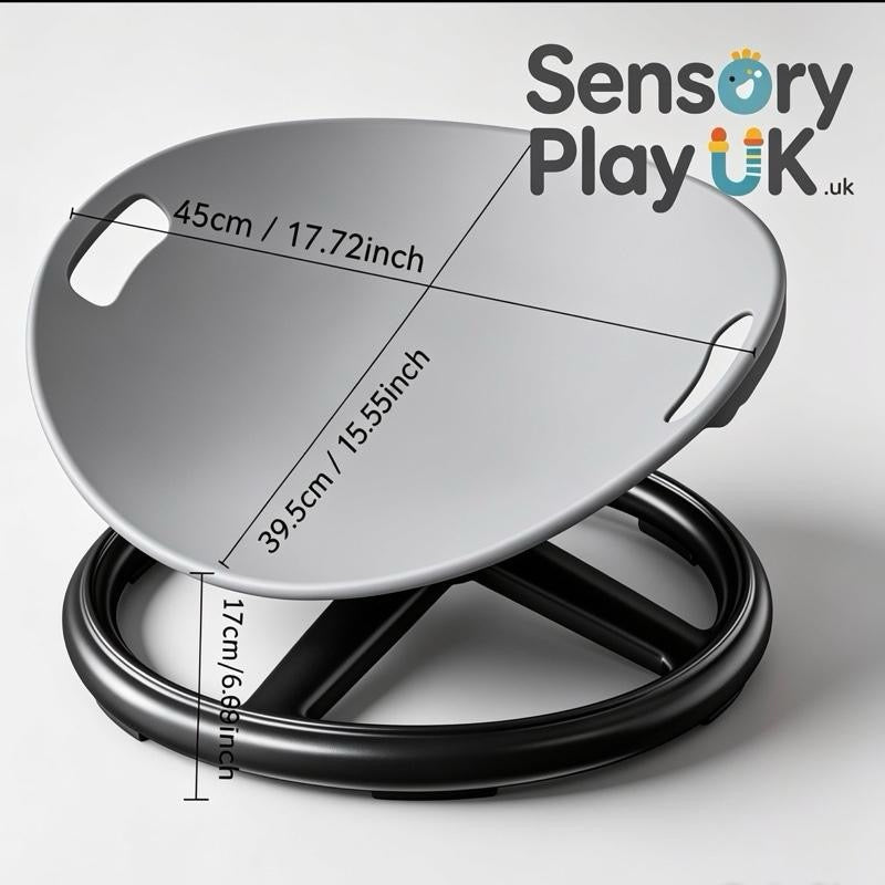 Grey kids sensory spinning chair