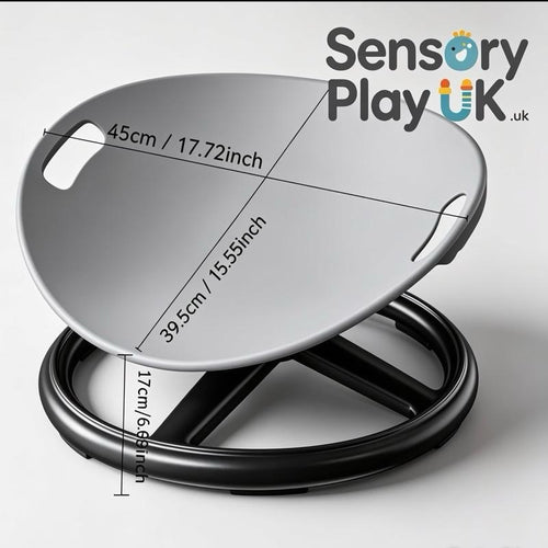 Grey kids sensory spinning chair