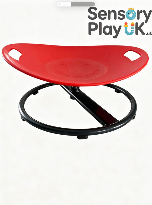 Red Kids Spinning Sensory chair Metal Frame