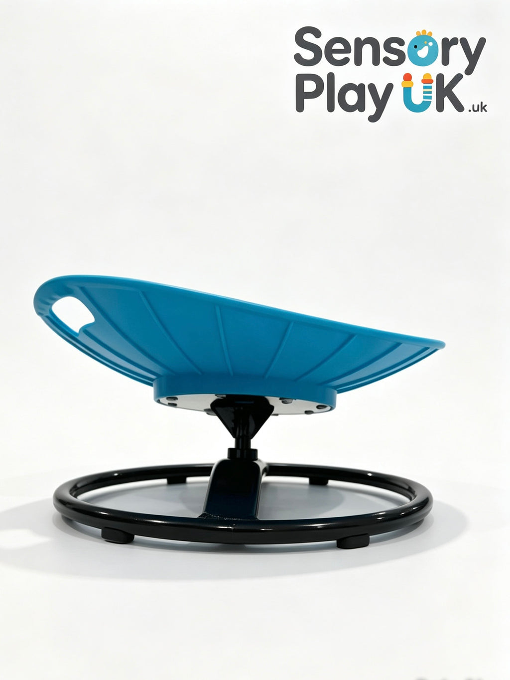 Blue kids sensory spinning chair metal frame
