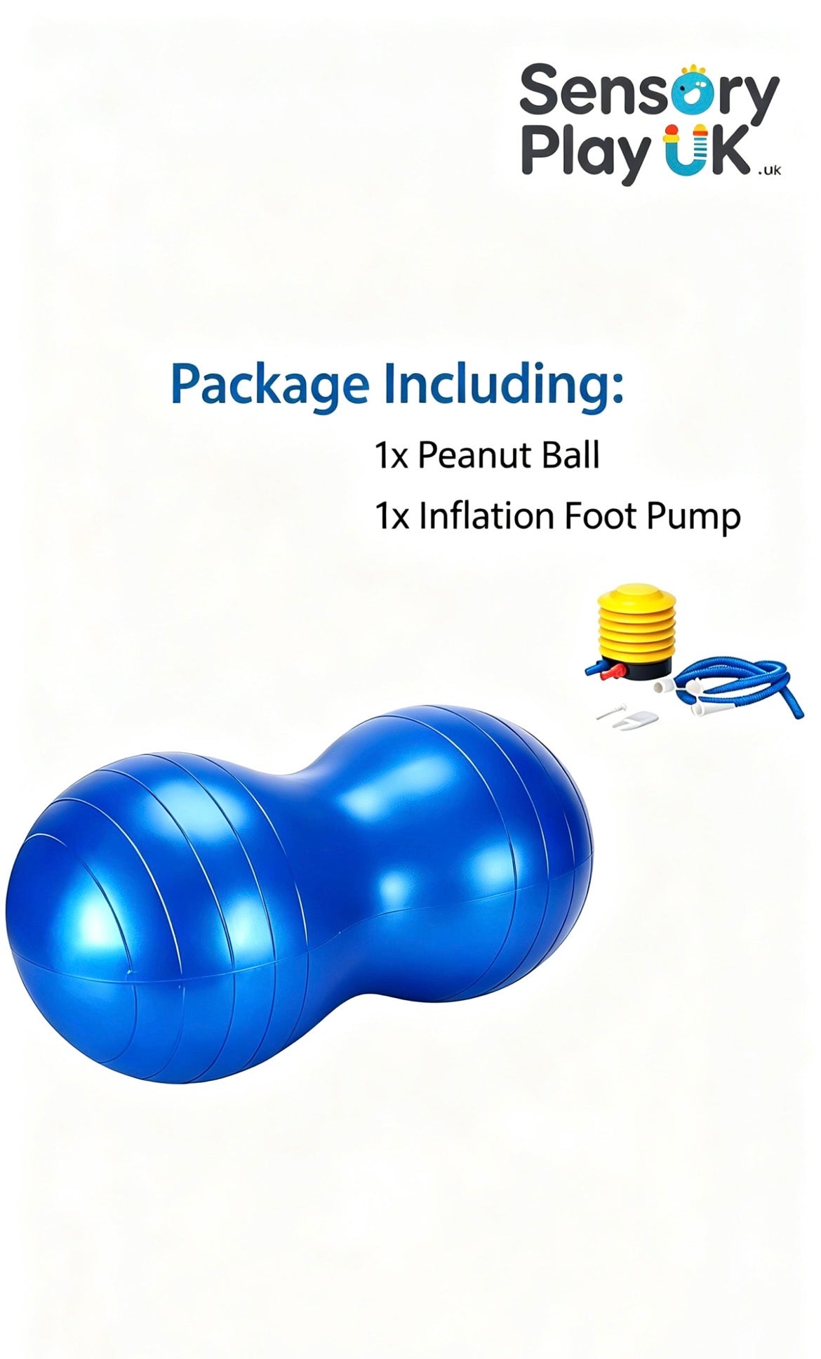 Blue Sensory Peanut Yoga Ball Inflatable Set with Pump
