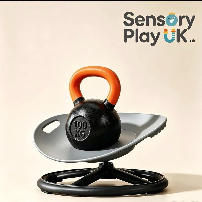 Grey kids sensory spinning chair