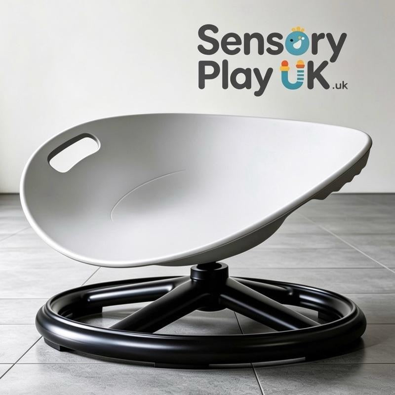 Grey kids sensory spinning chair