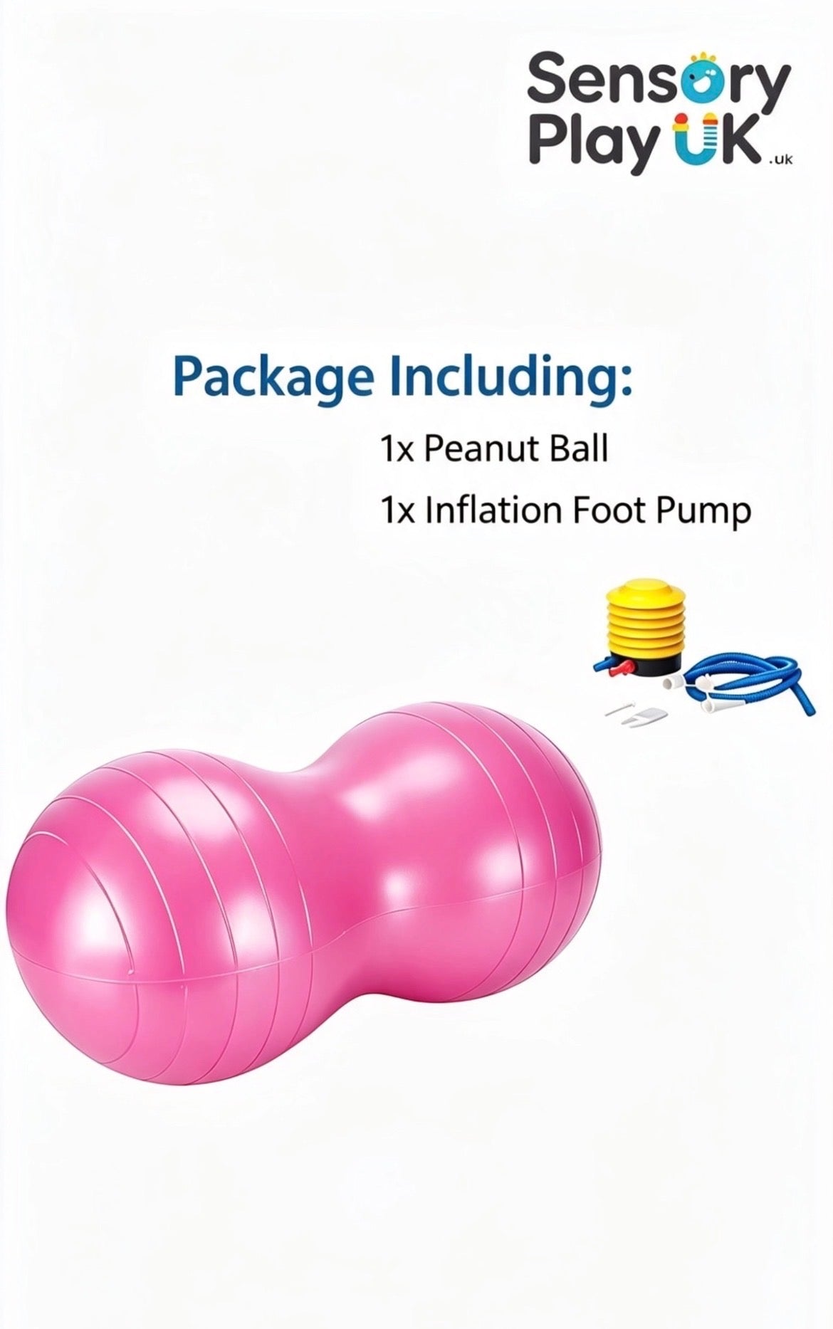 🩷 Pink Sensory Peanut Yoga Ball Inflatable Set with Pump